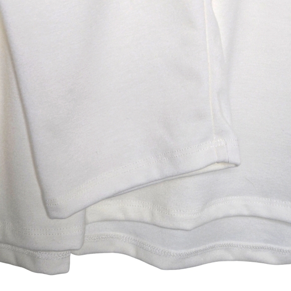 BACON LETTUCE TOMATO CREW TUNIC TOP, IVORY W/COLORFUL LETTERS, SIZE LARGE, NWT - Picture 4 of 7